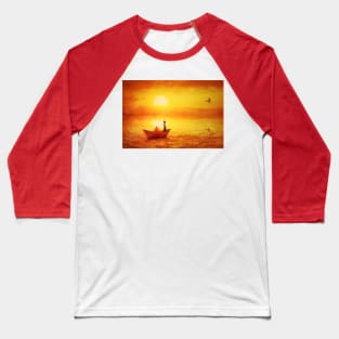 paper boat sailing adventure Baseball T-Shirt